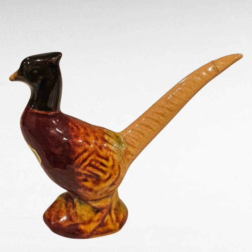 Vintage Rosemeade Pheasant Bird Salt & Pepper Shakers Pottery